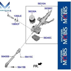mobis steering column shaft set hyundai venue 2019-23